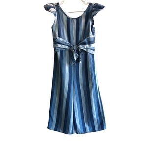 Kid's Wonder Nation Blue Jean Striped Jumpsuit